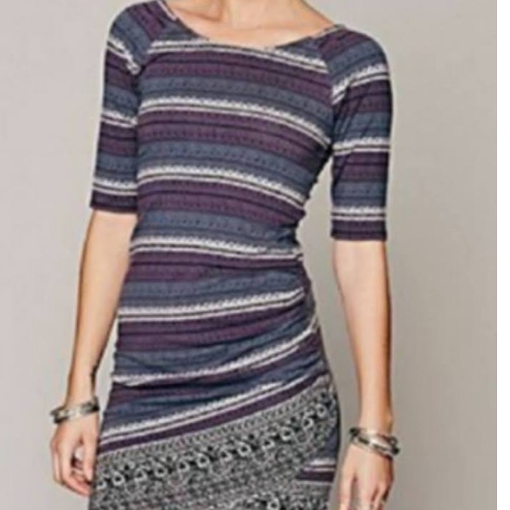 Free People Striped Purple and Blue Knit Bodycon Dress - Picture 11 of 13